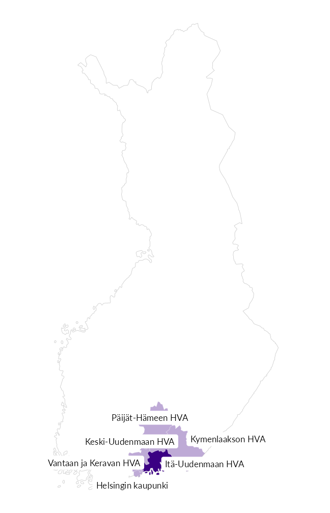 Alueen sijainti Suomen kartalla