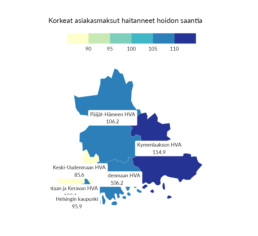 Karttoja ja aikasarjakuvioita huono-osaisuuden eri osoittimista