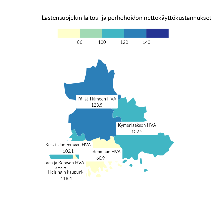 Karttoja ja aikasarjakuvioita huono-osaisuuden eri osoittimista