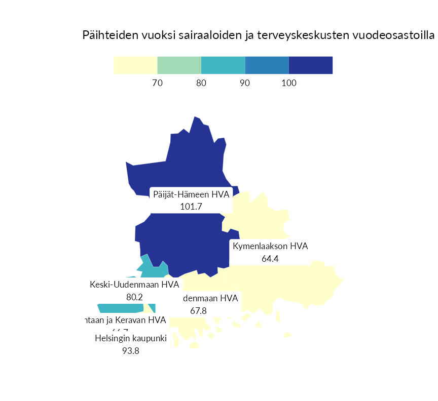 Karttoja ja aikasarjakuvioita huono-osaisuuden eri osoittimista