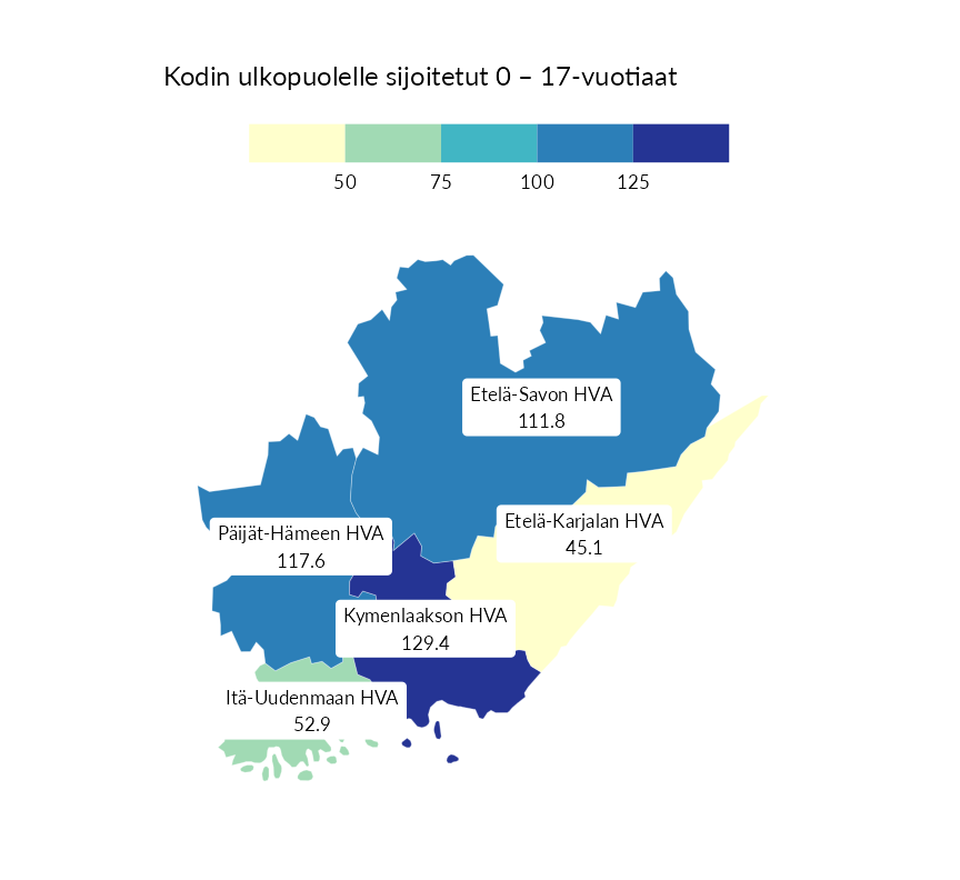 Karttoja ja aikasarjakuvioita huono-osaisuuden eri osoittimista