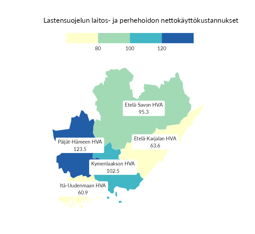 Karttoja ja aikasarjakuvioita huono-osaisuuden eri osoittimista
