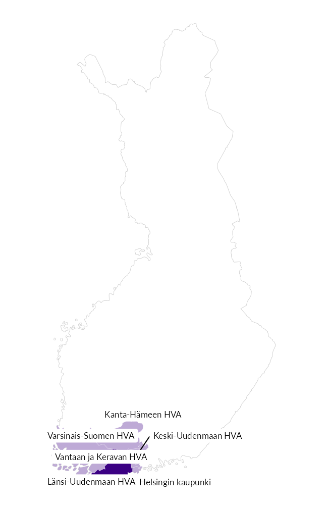 Alueen sijainti Suomen kartalla