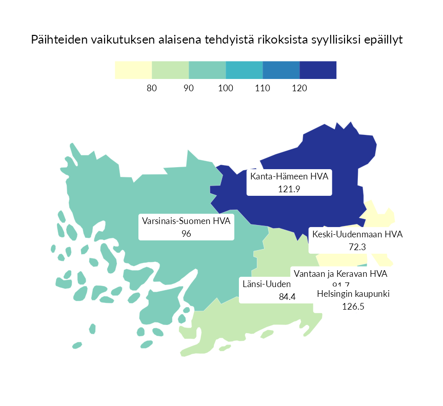 Karttoja ja aikasarjakuvioita huono-osaisuuden eri osoittimista