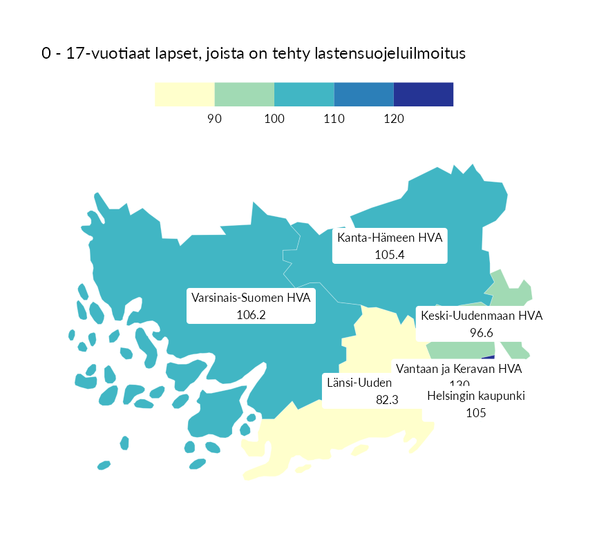 Karttoja ja aikasarjakuvioita huono-osaisuuden eri osoittimista