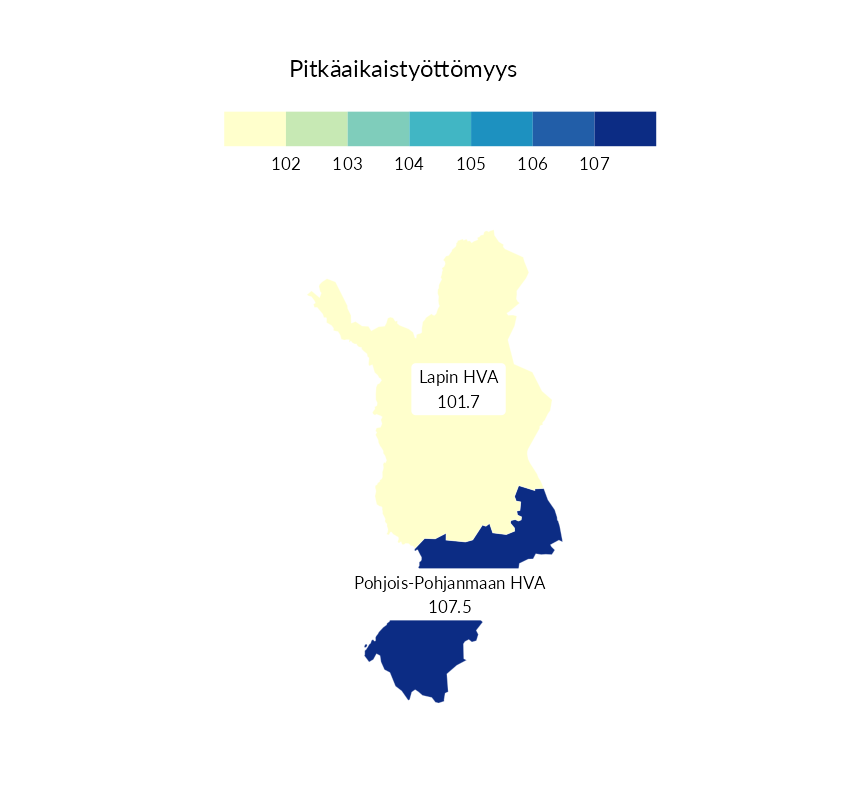 Karttoja ja aikasarjakuvioita huono-osaisuuden eri osoittimista