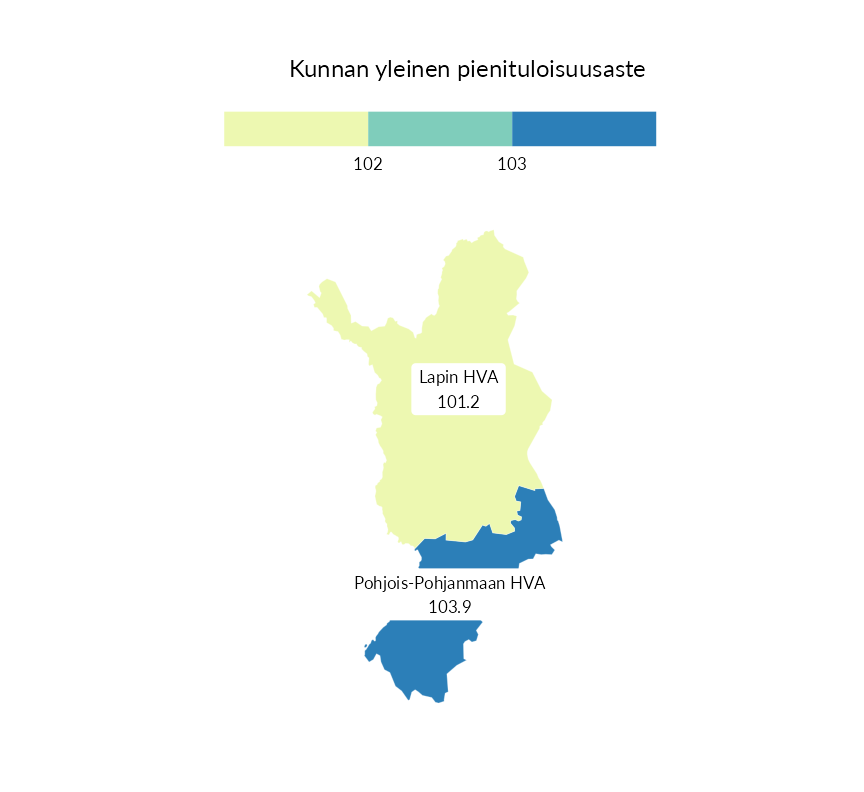 Karttoja ja aikasarjakuvioita huono-osaisuuden eri osoittimista