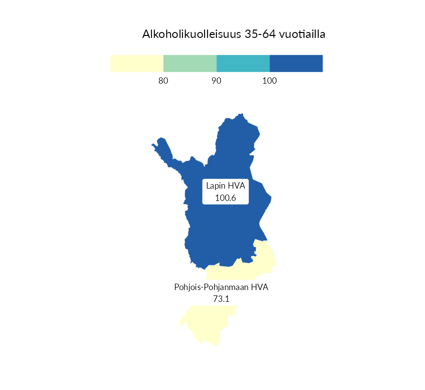 Karttoja ja aikasarjakuvioita huono-osaisuuden eri osoittimista
