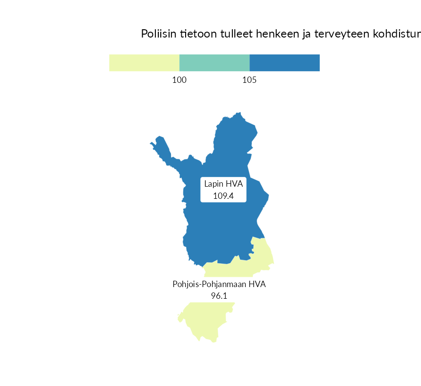 Karttoja ja aikasarjakuvioita huono-osaisuuden eri osoittimista