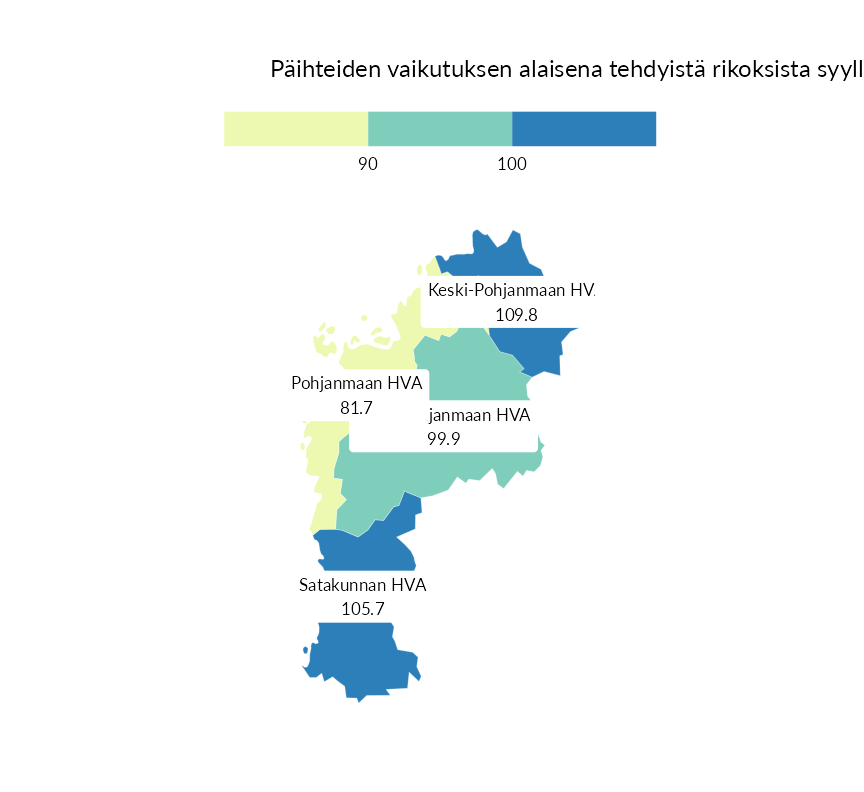 Karttoja ja aikasarjakuvioita huono-osaisuuden eri osoittimista