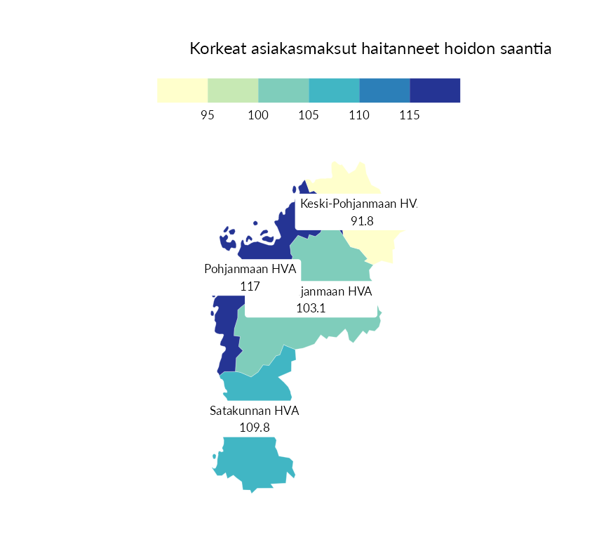 Karttoja ja aikasarjakuvioita huono-osaisuuden eri osoittimista