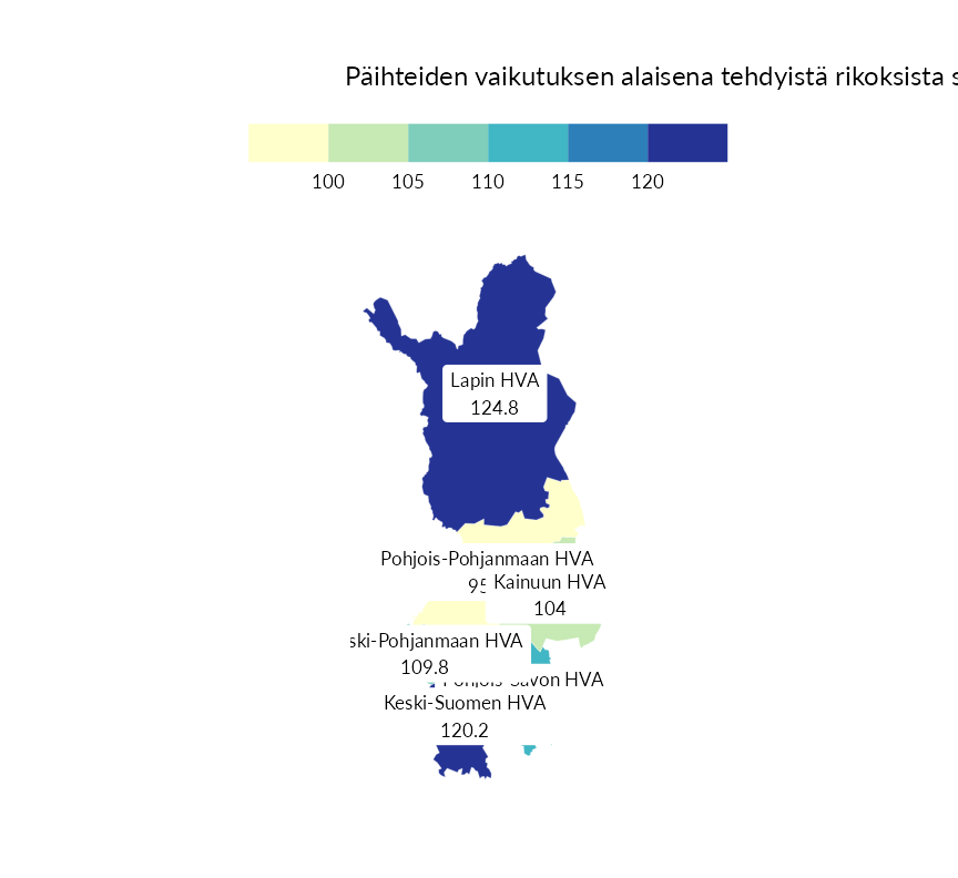Karttoja ja aikasarjakuvioita huono-osaisuuden eri osoittimista