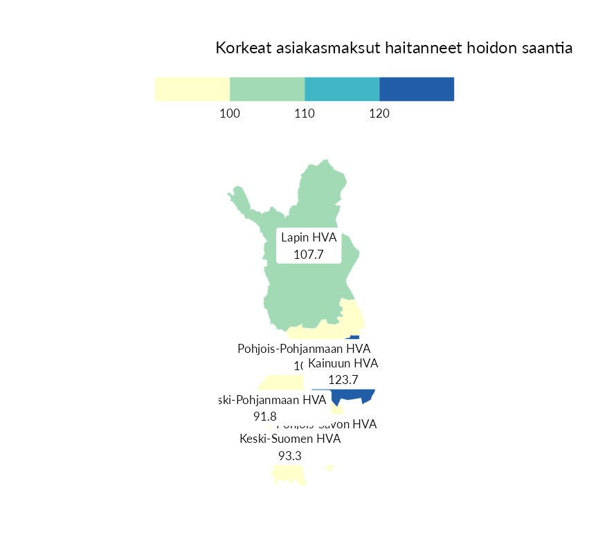 Karttoja ja aikasarjakuvioita huono-osaisuuden eri osoittimista