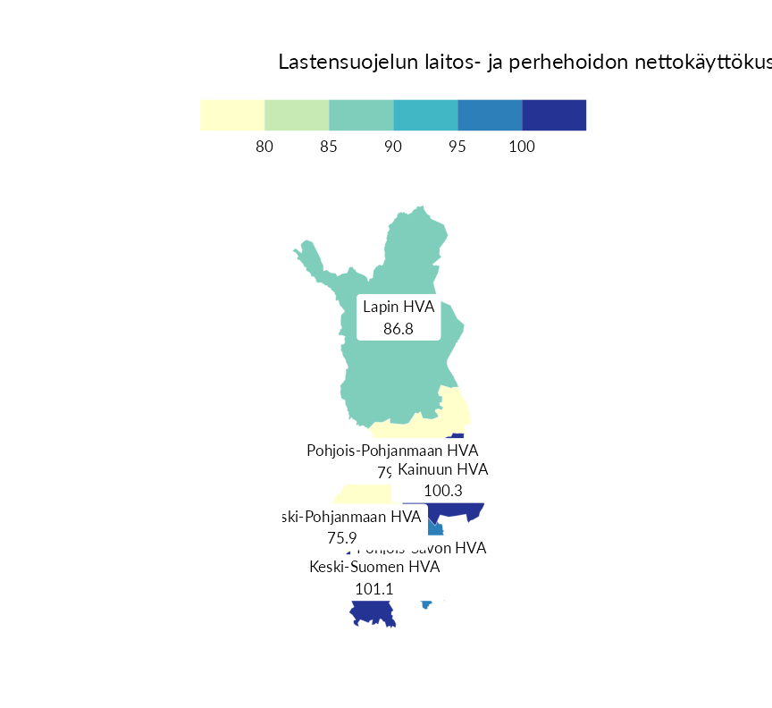 Karttoja ja aikasarjakuvioita huono-osaisuuden eri osoittimista