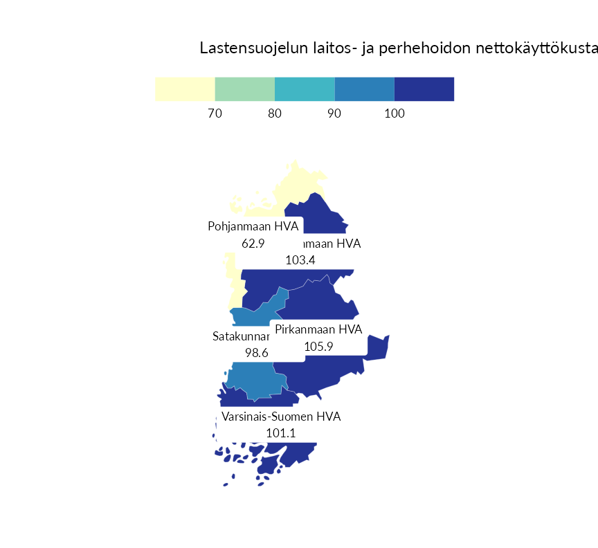 Karttoja ja aikasarjakuvioita huono-osaisuuden eri osoittimista