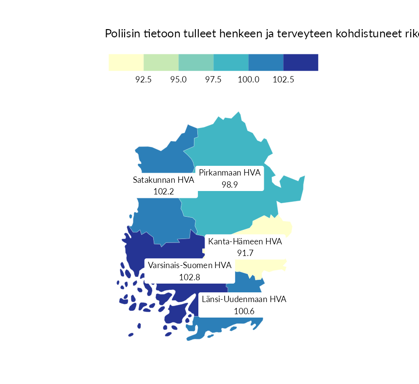 Karttoja ja aikasarjakuvioita huono-osaisuuden eri osoittimista