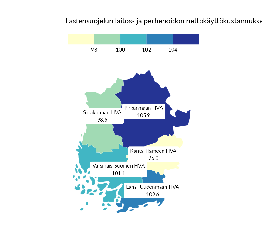 Karttoja ja aikasarjakuvioita huono-osaisuuden eri osoittimista