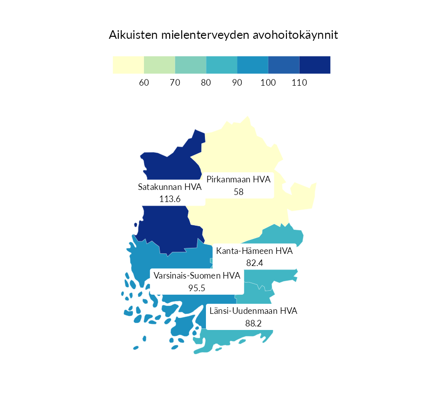 Karttoja ja aikasarjakuvioita huono-osaisuuden eri osoittimista