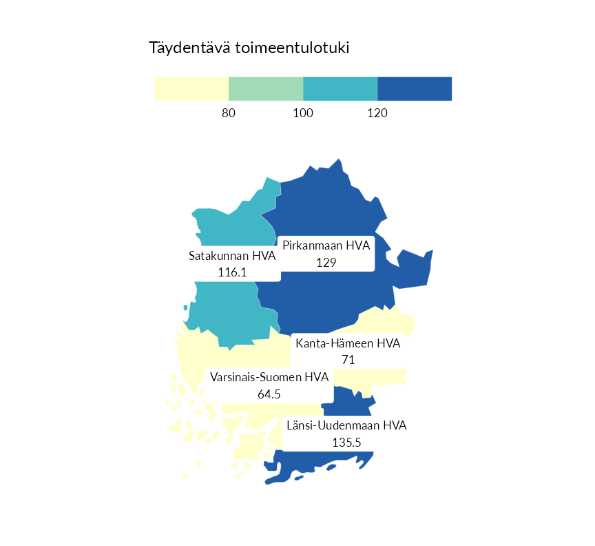 Karttoja ja aikasarjakuvioita huono-osaisuuden eri osoittimista