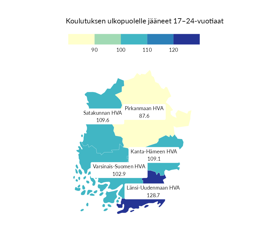 Karttoja ja aikasarjakuvioita huono-osaisuuden eri osoittimista