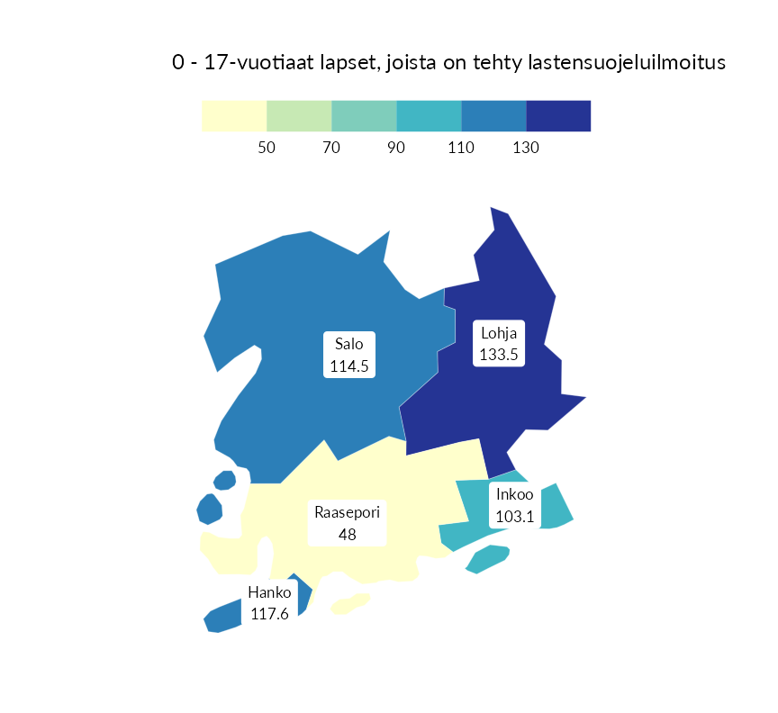 Karttoja ja aikasarjakuvioita huono-osaisuuden eri osoittimista