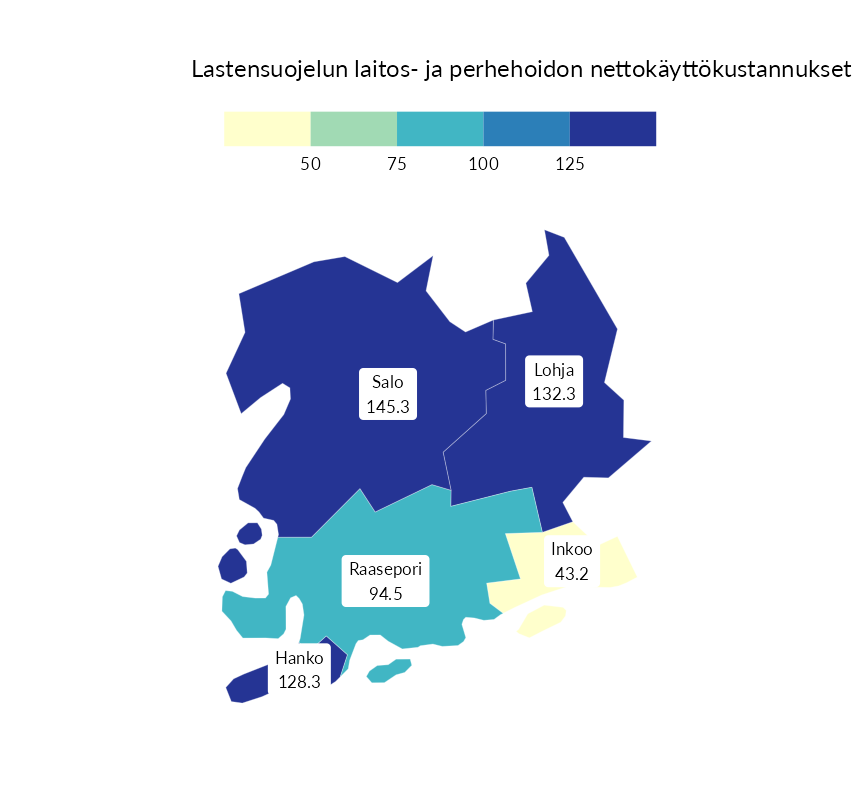 Karttoja ja aikasarjakuvioita huono-osaisuuden eri osoittimista