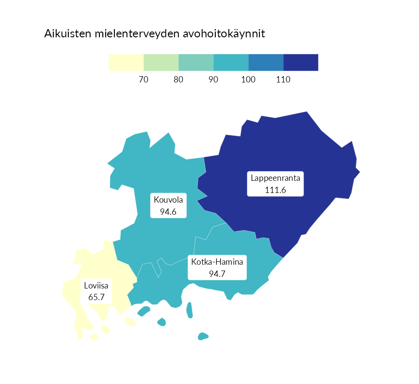 Karttoja ja aikasarjakuvioita huono-osaisuuden eri osoittimista