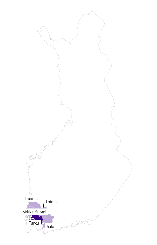 Alueen sijainti Suomen kartalla