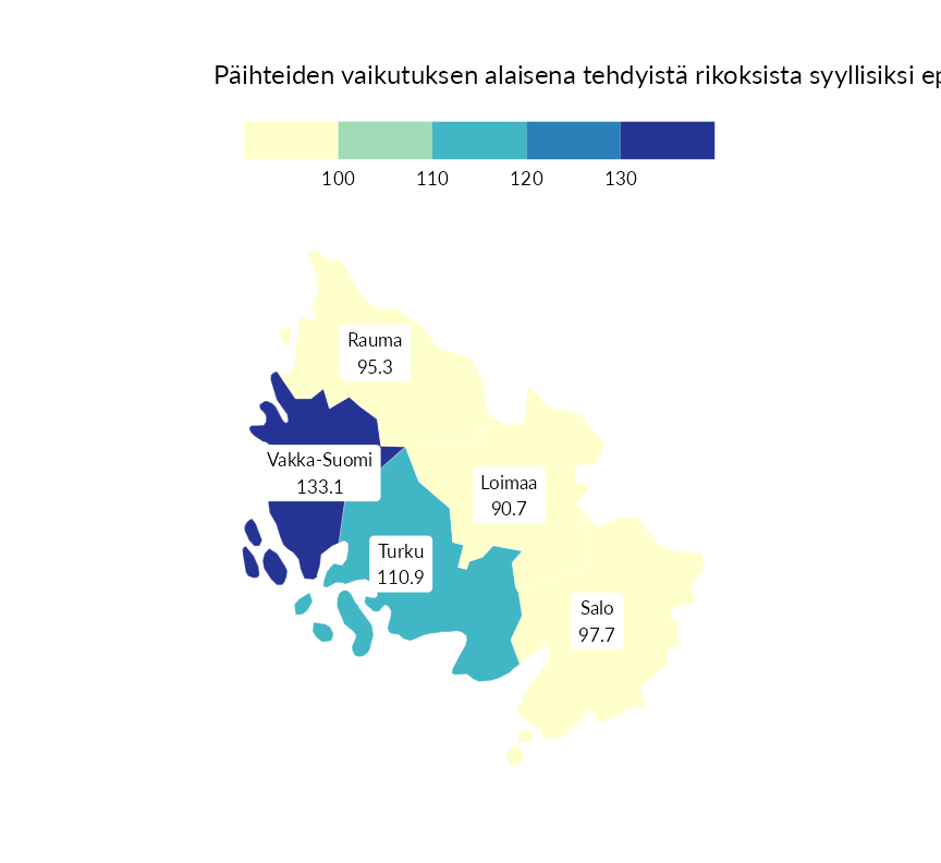 Karttoja ja aikasarjakuvioita huono-osaisuuden eri osoittimista