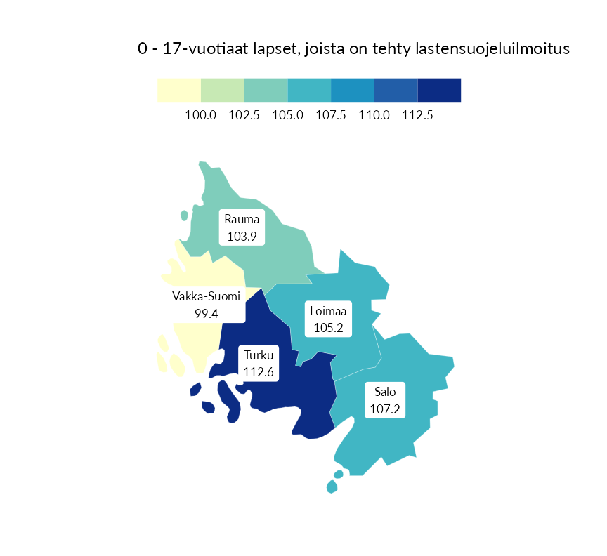 Karttoja ja aikasarjakuvioita huono-osaisuuden eri osoittimista