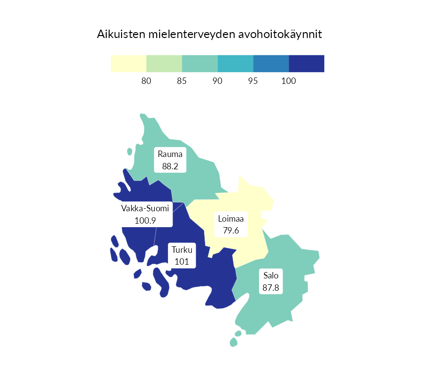 Karttoja ja aikasarjakuvioita huono-osaisuuden eri osoittimista