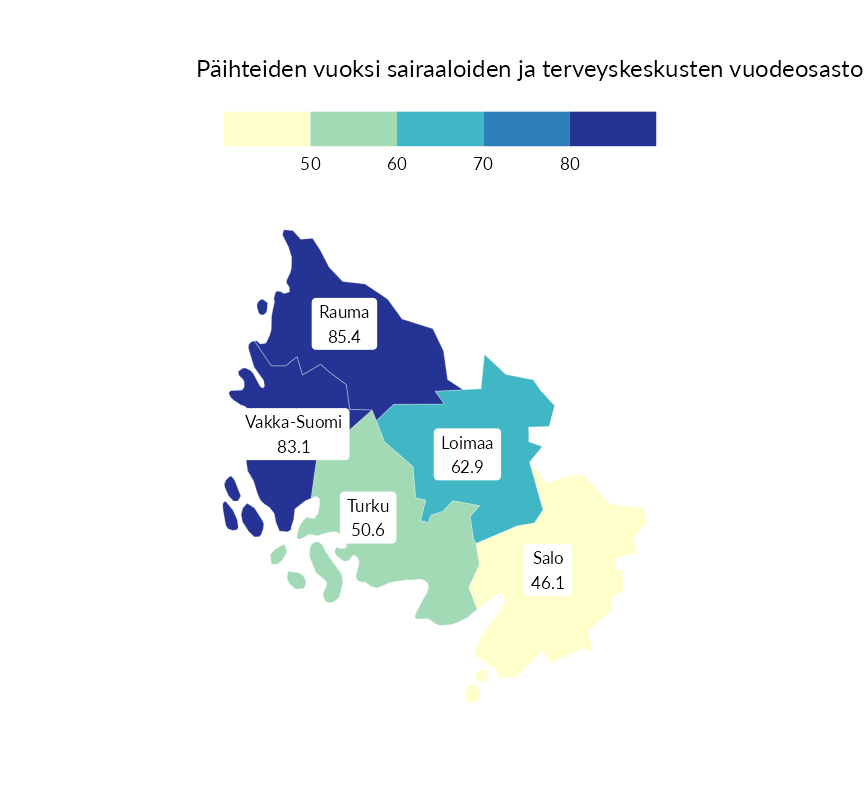 Karttoja ja aikasarjakuvioita huono-osaisuuden eri osoittimista