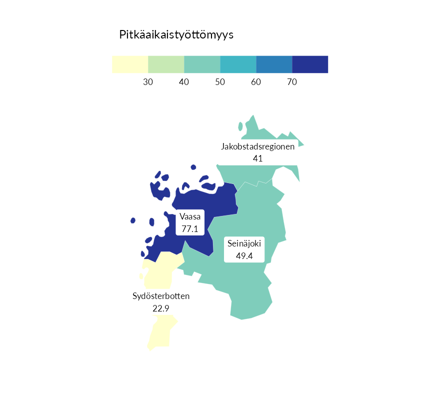 Karttoja ja aikasarjakuvioita huono-osaisuuden eri osoittimista