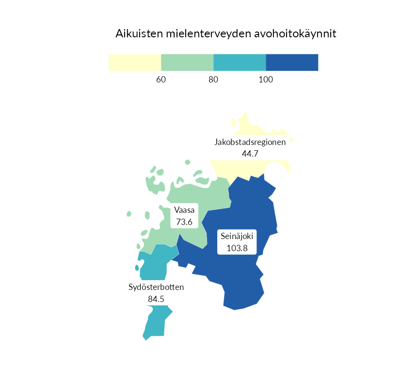 Karttoja ja aikasarjakuvioita huono-osaisuuden eri osoittimista