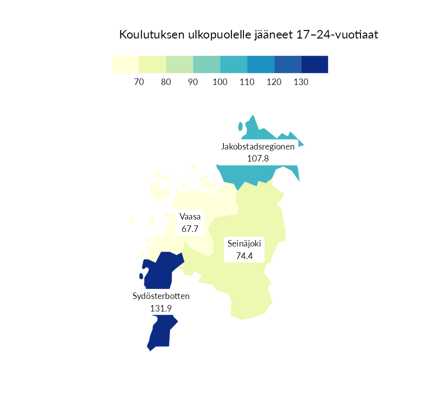 Karttoja ja aikasarjakuvioita huono-osaisuuden eri osoittimista