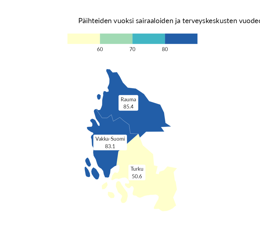 Karttoja ja aikasarjakuvioita huono-osaisuuden eri osoittimista